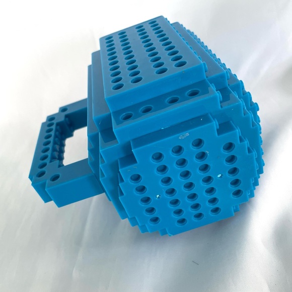 Lego Build-On Brick Blue Coffee Mug 12oz BPA Free Plastic Building Blocks - Picture 4 of 7